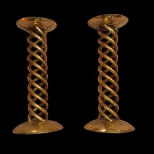 Gold Spiral Candle Holders